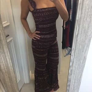 Smocked Top with Bell Bottom Jumpsuit